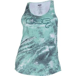 DSG Outerwear Women’s Razor Back Fishing Tank Tops | UPF 50+, Moisture Wicking, Quick Dry(Mossy Oak Wake Form Bowspray)