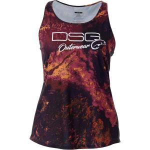 DSG Outerwear Women’s Razor Back Fishing Tank Tops | UPF 50+, Moisture Wicking, Quick Dry(Realtree Xtreme Gothic Grape)