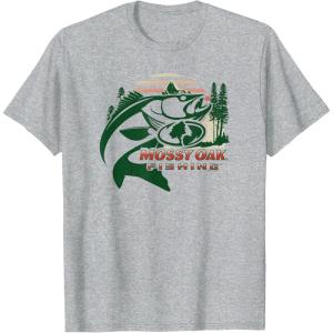 Mossy Oak Fishing Built For The Bite Fish Logo T-Shirt(Heather Grey)