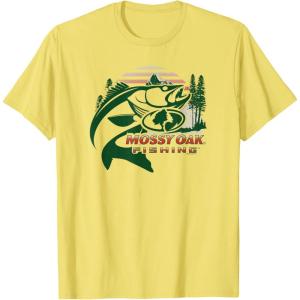 Mossy Oak Fishing Built For The Bite Fish Logo T-Shirt(Lemon Yellow)