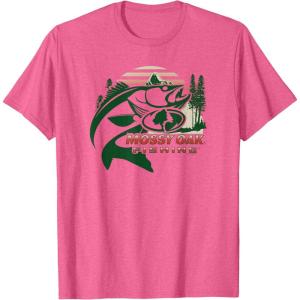 Mossy Oak Fishing Built For The Bite Fish Logo T-Shirt(Pink Heather)