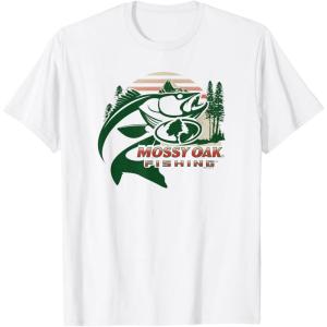 Mossy Oak Fishing Built For The Bite Fish Logo T-Shirt(White)