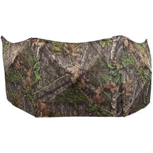 Ameristep Throwdown Ground 3D Leafy Die-Cut Camo Ultra-Compact Easy-Setup Three-Panel Low-Noise Run-and-Gun 2-Person Hunting Blind(Mossy Oak)