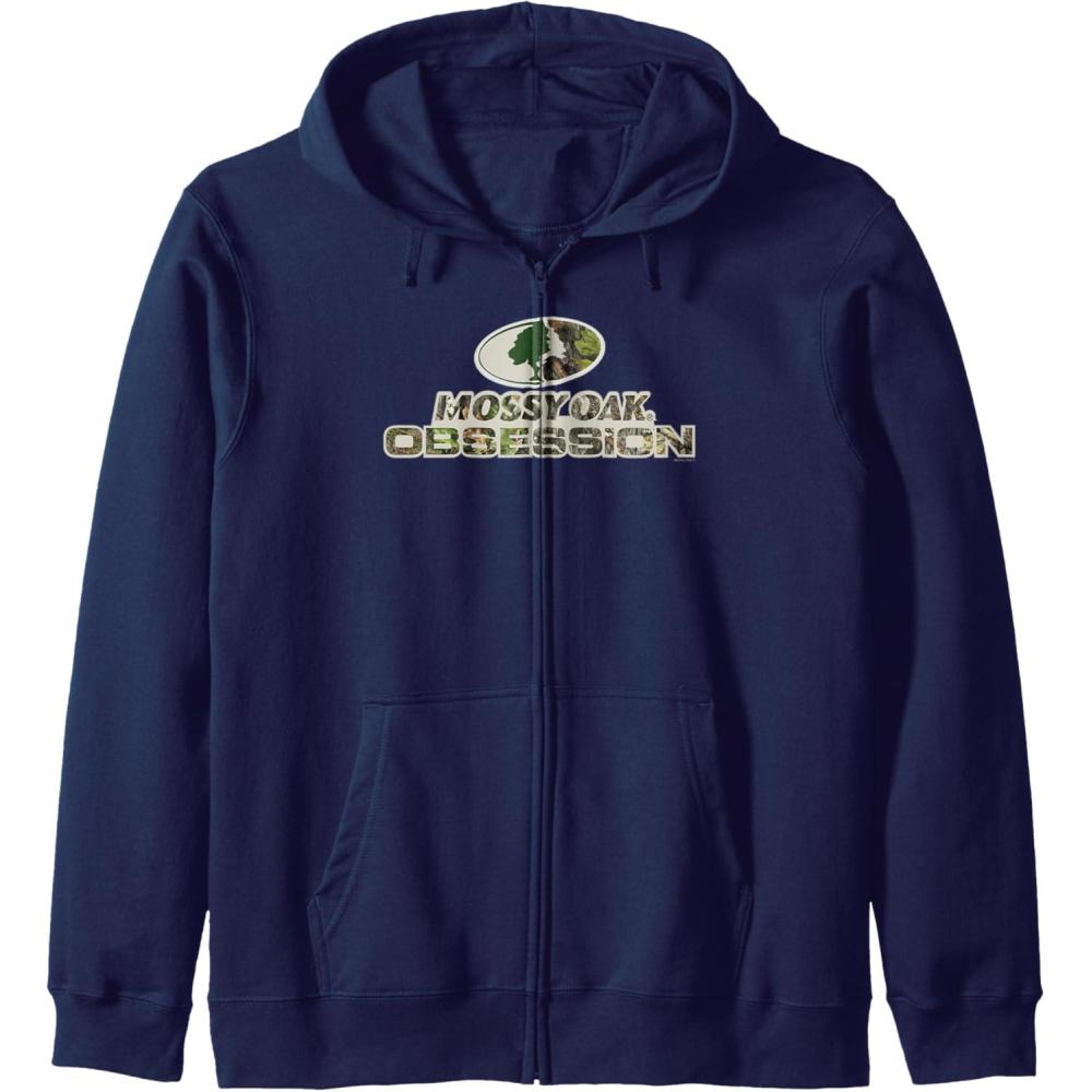 imageMossy Oak Obsession Camouflage Classic Outdoors Logo Zip HoodieNavy Blue
