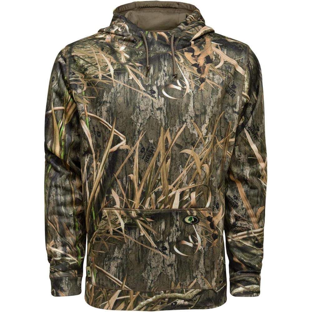 imageMossy Oak Performance Fleece Mens Camo Hunting HoodieShadow Grass Habitat