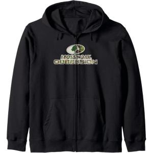 Mossy Oak Obsession Camouflage Classic Outdoors Logo Zip Hoodie(Black)