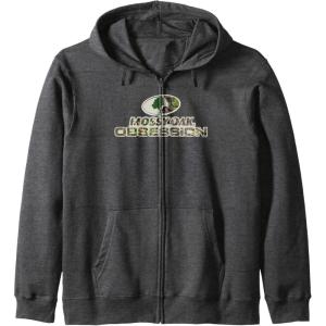 Mossy Oak Obsession Camouflage Classic Outdoors Logo Zip Hoodie(Dark Heather Grey)
