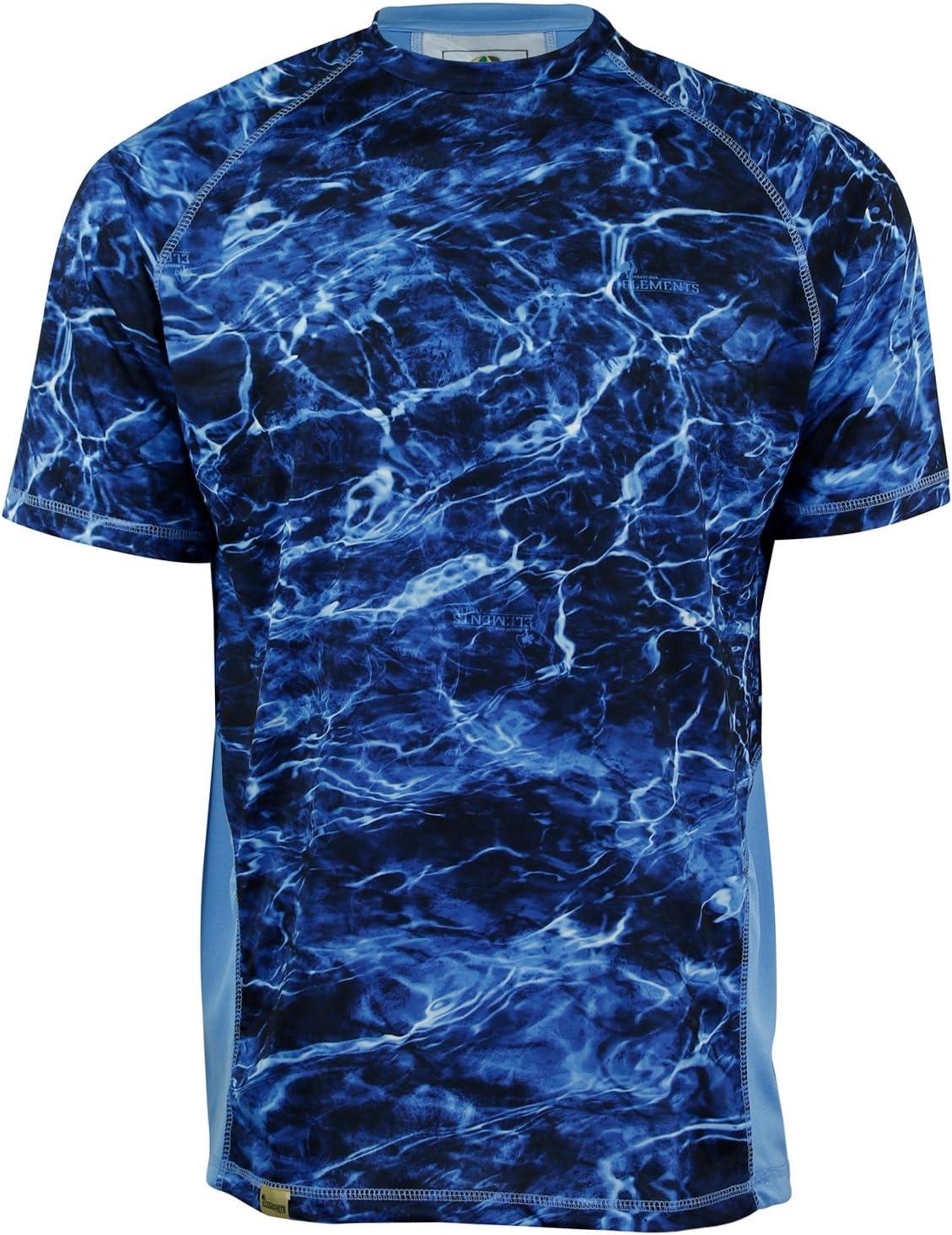 imageMossy Oak Elements Short Sleeve Performance Moisture Wicking Fishing Shirt for MenMarlin Ocean Blue