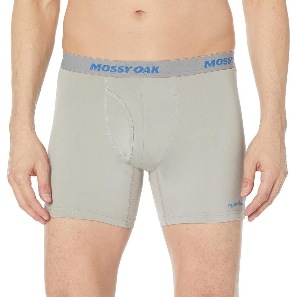 imageMossy Oak Fishing Mens Boxer Briefs Quick Dry ampamp Anti Chafing UnderwearCool Grey