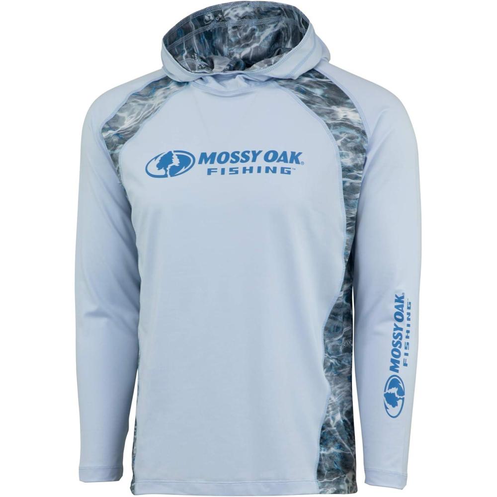 imageMossy Oak Lightweight Fishing Hoodie Hooded Fishing Shirts for Men