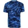 Mossy Oak Elements Short Sleeve Performance Moisture Wicking Fishing Shirt for Men(Marlin & Ocean Blue)