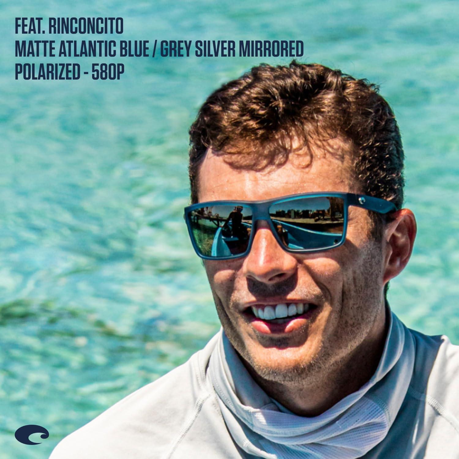 imageCosta Del Mar Mens Brine SunglassesMatte BlackGreen Mirrored Polarized580g