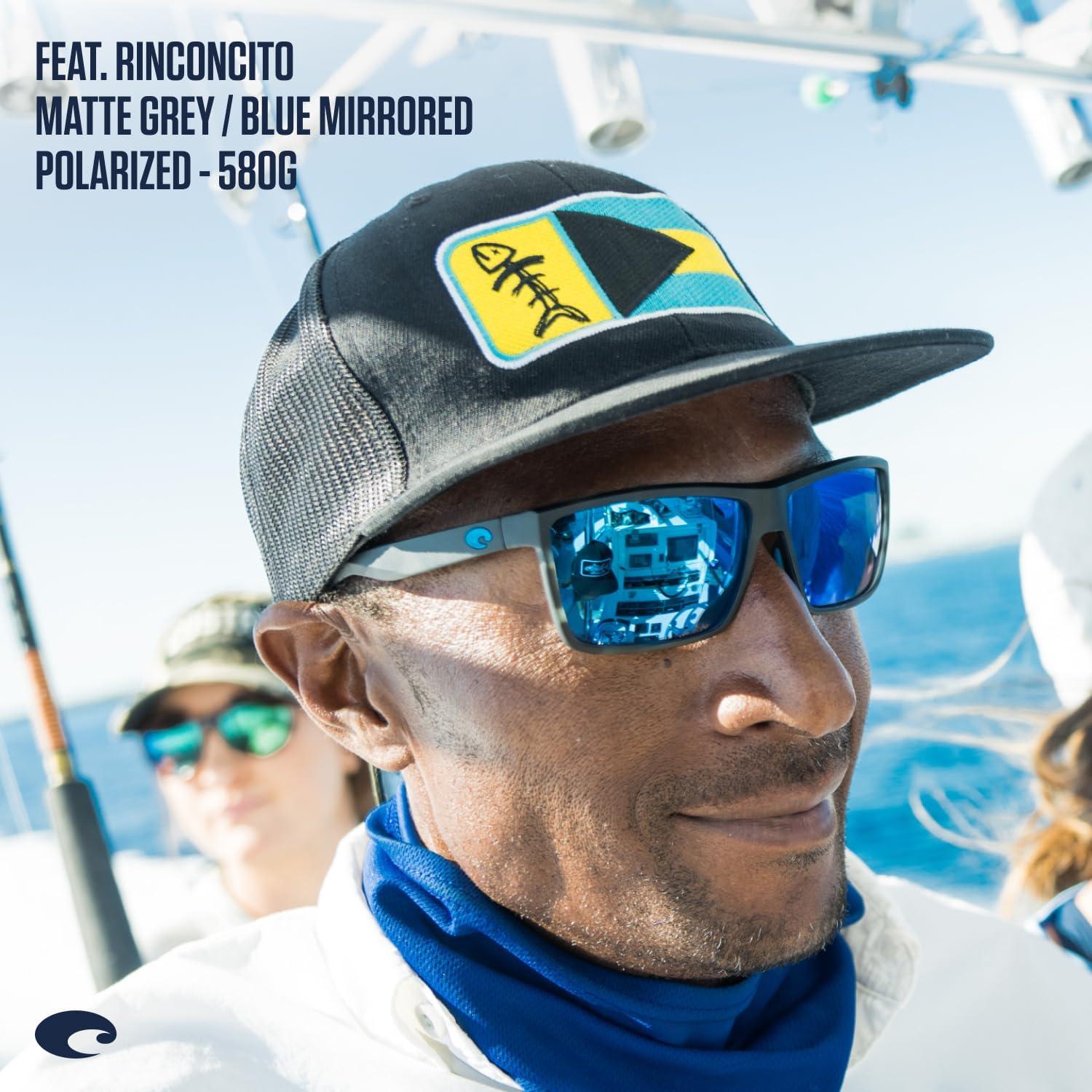 imageCosta Del Mar Mens Brine SunglassesMatte GreyBlue Mirrored Polarized580g