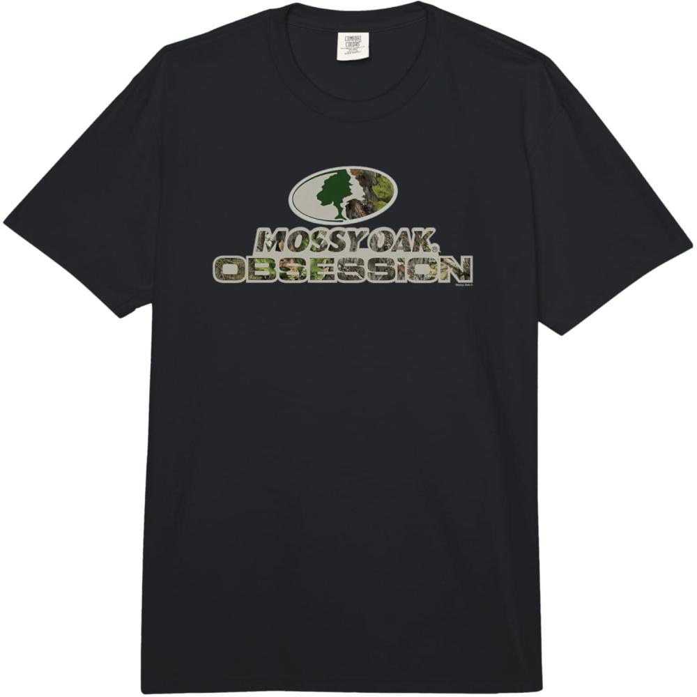 imageMossy Oak Obsession Camouflage Classic Outdoors Logo Comfort Colors Adult Heavyweight TShirtBlack