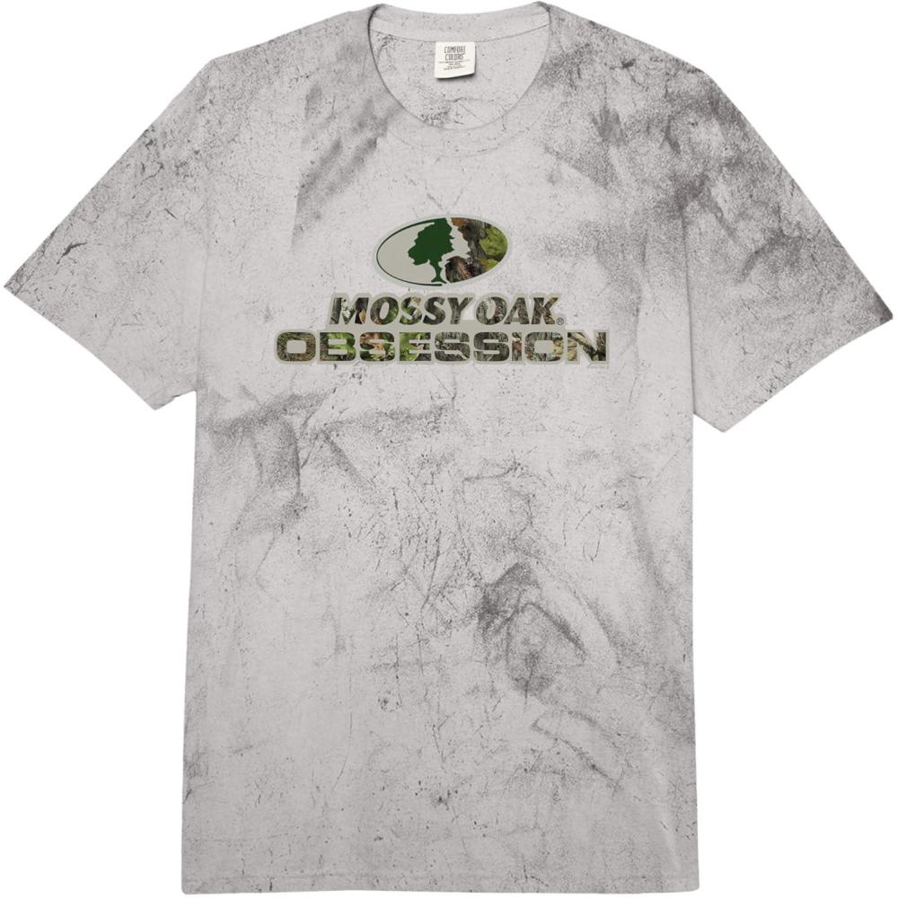 imageMossy Oak Obsession Camouflage Classic Outdoors Logo Comfort Colors Adult Heavyweight TShirtGrey Tie Dye