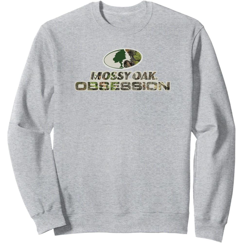imageMossy Oak Obsession Camouflage Classic Outdoors Logo SweatshirtHeather Grey