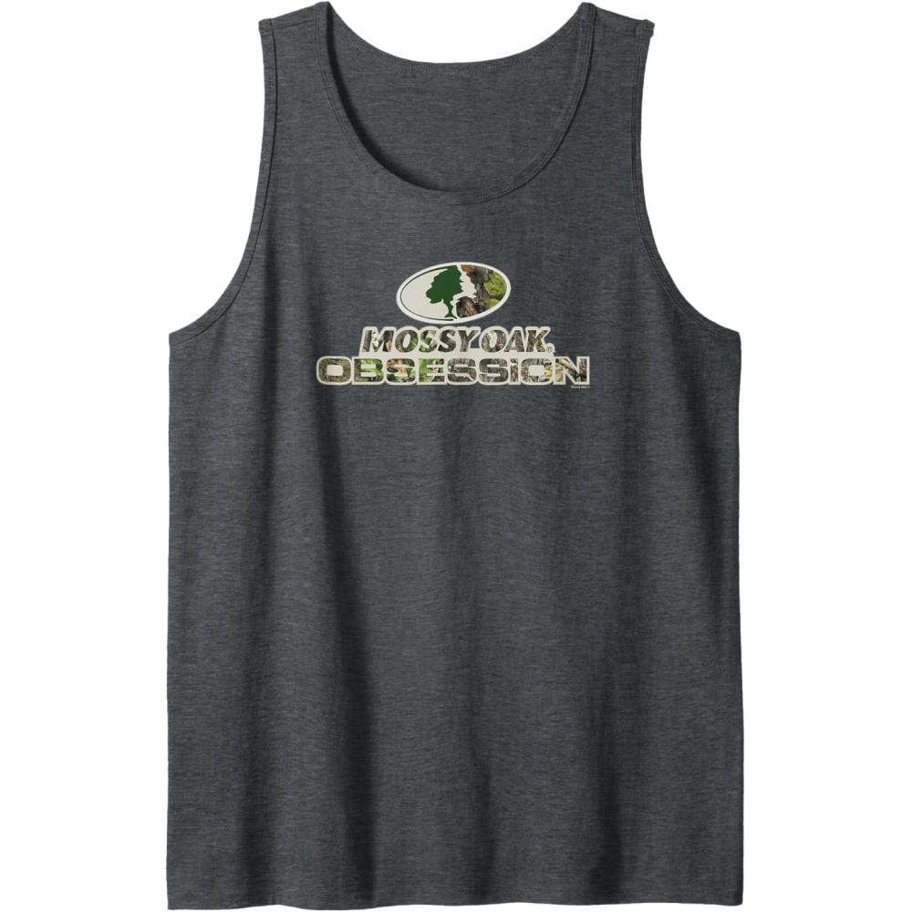 imageMossy Oak Obsession Camouflage Classic Outdoors Logo Tank TopDark Heather Grey