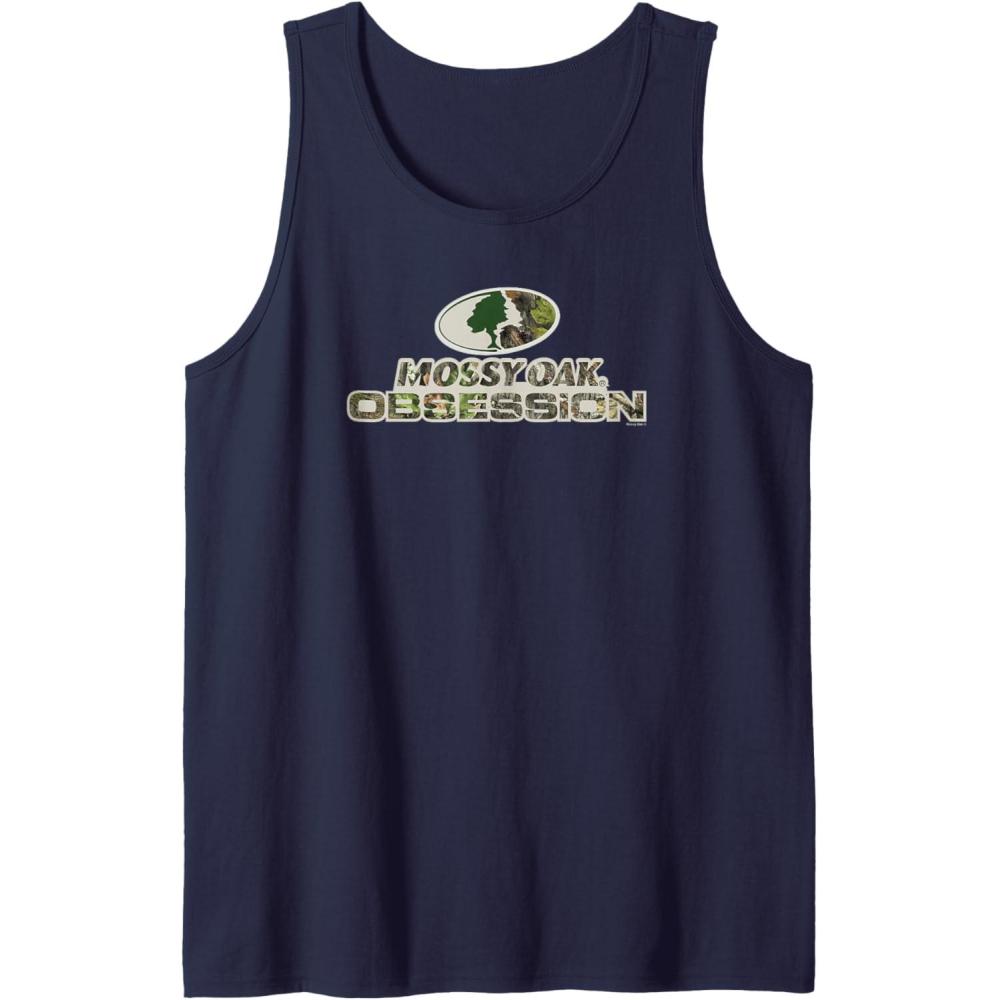 imageMossy Oak Obsession Camouflage Classic Outdoors Logo Tank TopNavy Blue