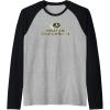 Mossy Oak Obsession Camouflage Classic Outdoors Logo Raglan Baseball Tee(Black/Athletic Heather)