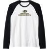 Mossy Oak Obsession Camouflage Classic Outdoors Logo Raglan Baseball Tee(Black/White)