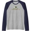 Mossy Oak Obsession Camouflage Classic Outdoors Logo Raglan Baseball Tee(Navy Blue/Athletic Heather)