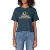 Mossy Oak Obsession Camouflage Classic Outdoors Logo Women’s Crop Top(Dark Blue)