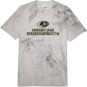Mossy Oak Obsession Camouflage Classic Outdoors Logo Comfort Colors Adult Heavyweight T-Shirt(Grey Tie Dye)