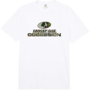 Mossy Oak Obsession Camouflage Classic Outdoors Logo Comfort Colors Adult Heavyweight T-Shirt(White)
