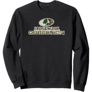 Mossy Oak Obsession Camouflage Classic Outdoors Logo Sweatshirt(Black)