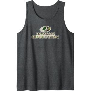Mossy Oak Obsession Camouflage Classic Outdoors Logo Tank Top(Dark Heather Grey)