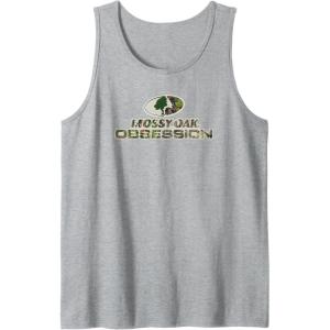 Mossy Oak Obsession Camouflage Classic Outdoors Logo Tank Top(Heather Grey)