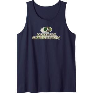 Mossy Oak Obsession Camouflage Classic Outdoors Logo Tank Top(Navy Blue)