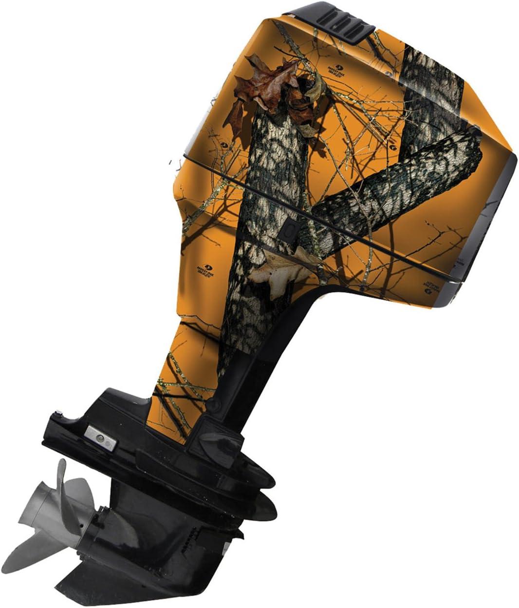 imageMossy Oak Graphics 1000520BL Bottomland Camo Boat Motor Wrap Kit Easy to Install Vinyl Wrap with Matte Finish 20 HP Or Less KitBlaze