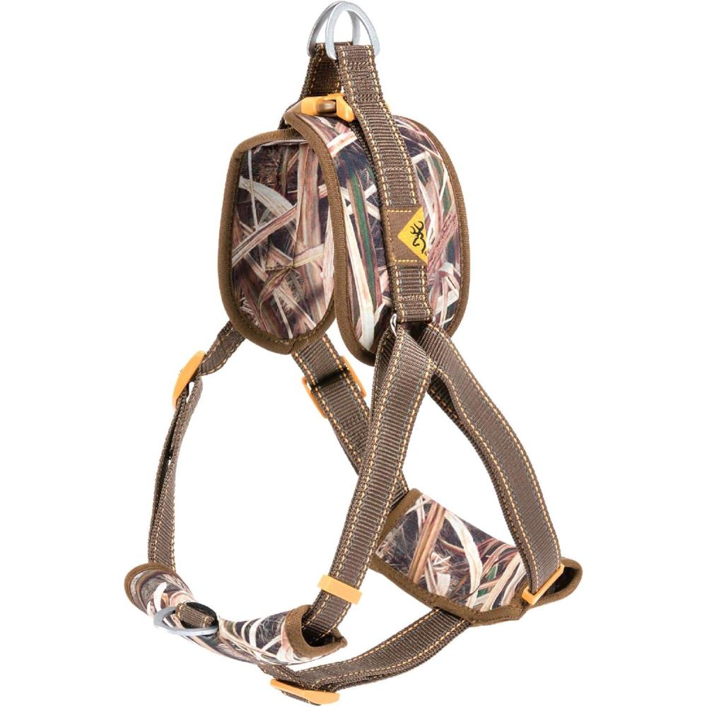 imageBrowning Camo Dog Harness No Pull Adjustable Reflective Pet Walking VestShadow Grass Blades