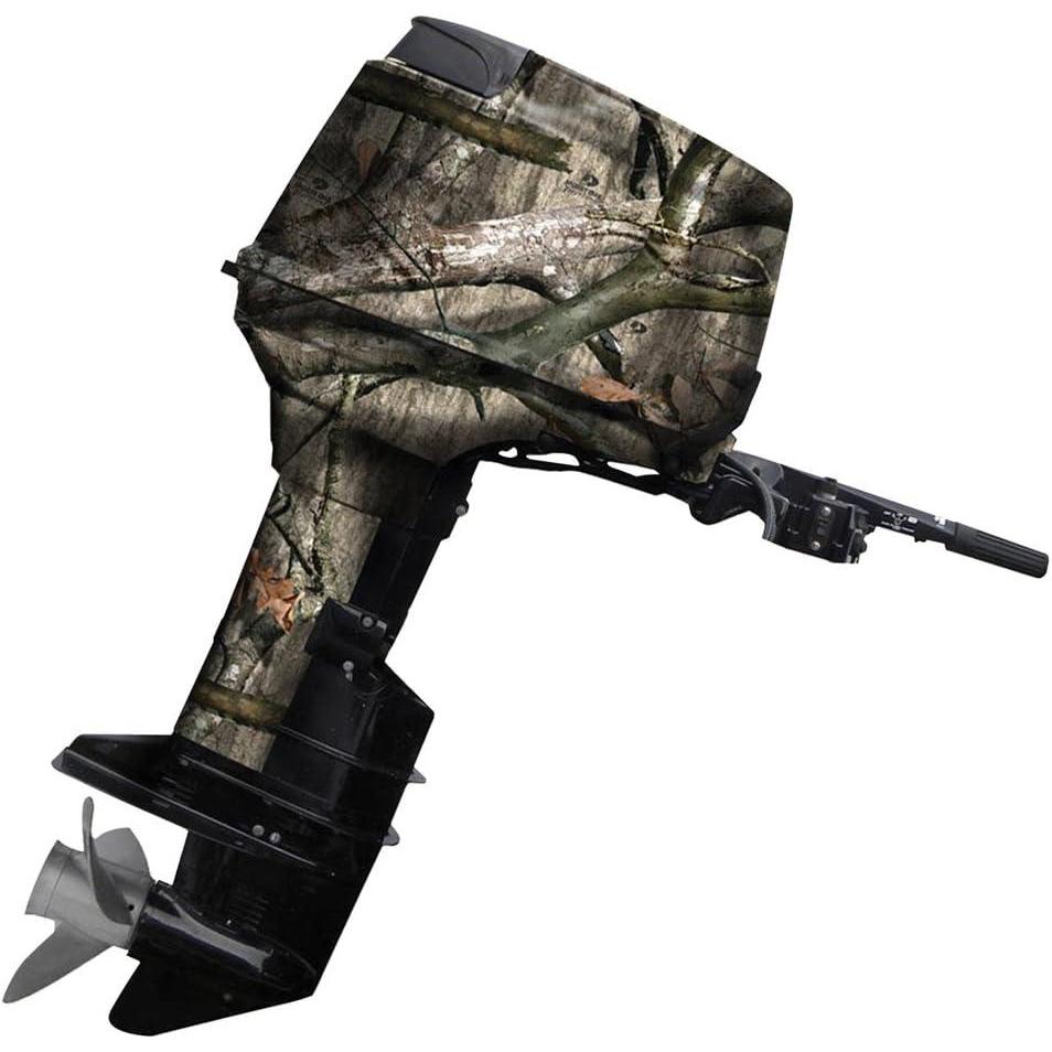 imageMossy Oak Graphics 1000520BL Bottomland Camo Boat Motor Wrap Kit Easy to Install Vinyl Wrap with Matte Finish 20 HP Or Less KitTreestand
