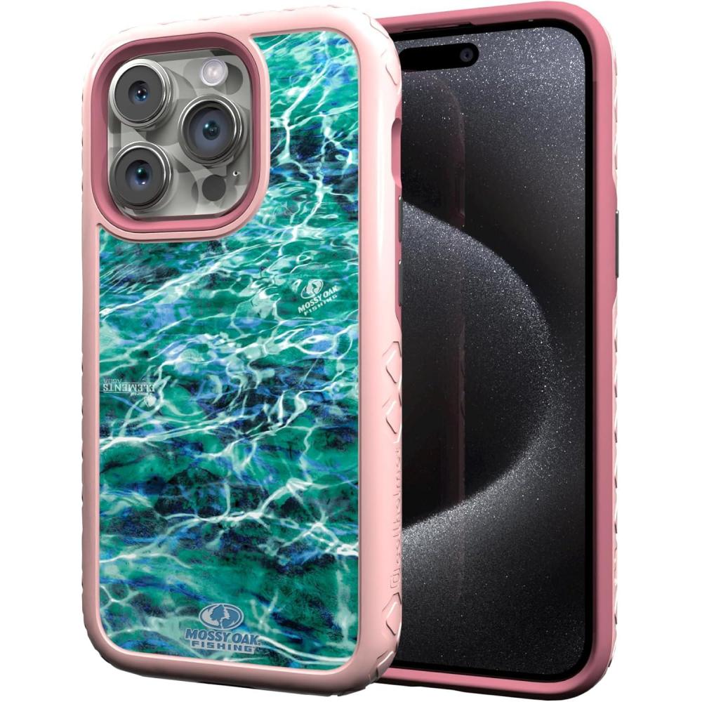 imagecellhelmet Mossy Oak  Agua Seafoam  DualLayer Case in Pink Magnolia Designed for iPhone 13 Pro Shock ampamp Drop Proof  Durable  As Seen on Shark Tank