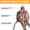 Browning Camo Dog Harness, No Pull Adjustable Reflective Pet Walking Vest(Shadow Grass Blades)