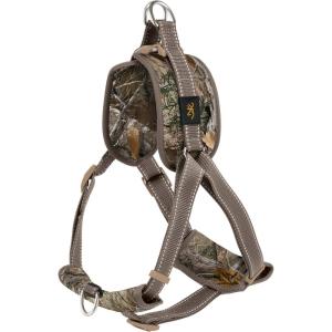 Browning Camo Dog Harness, No Pull Adjustable Reflective Pet Walking Vest(RT Edge Elk Grey)