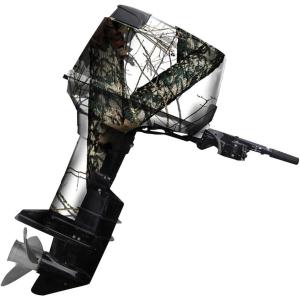 Mossy Oak Graphics – 10005-20-BL Bottomland Camo Boat Motor Wrap Kit – Easy to Install Vinyl Wrap with Matte Finish – 20 HP Or Less Kit(Winter)