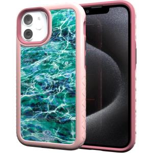 cellhelmet Mossy Oak | Agua Seafoam | Dual-Layer Case in Pink Magnolia Designed for iPhone 13 Mini Shock & Drop Proof – Durable | As Seen on Shark Tank