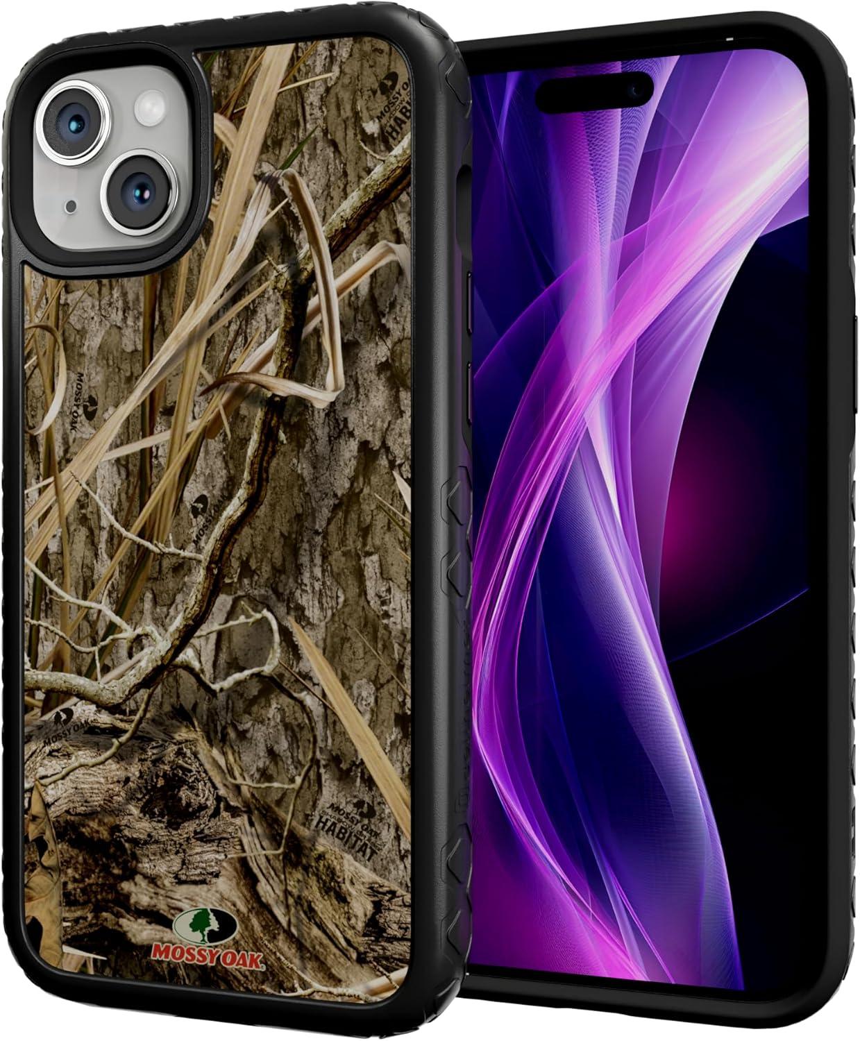 imagecellhelmet Fortitude Case for iPhone 14 Pro Max MagSafe Compatible Dual Protection Drop Test Certified Shockproof Durable iPhone 14 Pro Max Mossy Oak Case Bottomland in Onyx BlackShadow Grass Onyx Black