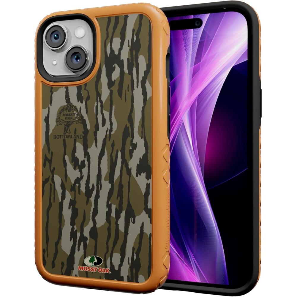 imagecellhelmet Fortitude Case for iPhone 14 Pro Max  MagSafe Compatible  Dual Protection  Drop Test Certified  Shockproof Durable iPhone 14 Pro Max Mossy Oak Case  Bottomland in Onyx BlackBottomland Orig Burnt Orange