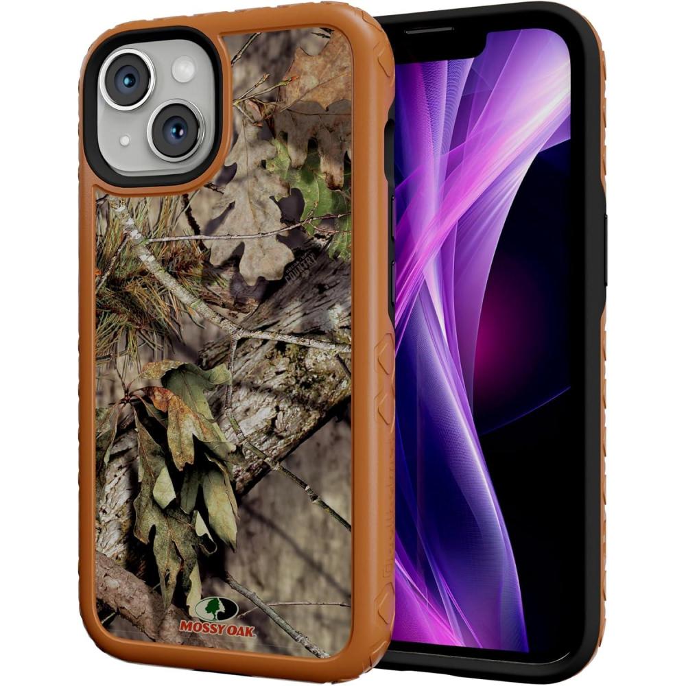 imagecellhelmet Fortitude Case for iPhone 14 Pro Max MagSafe Compatible Dual Protection Drop Test Certified Shockproof Durable iPhone 14 Pro Max Mossy Oak Case Bottomland in Onyx BlackBreakup Country Burnt Orange