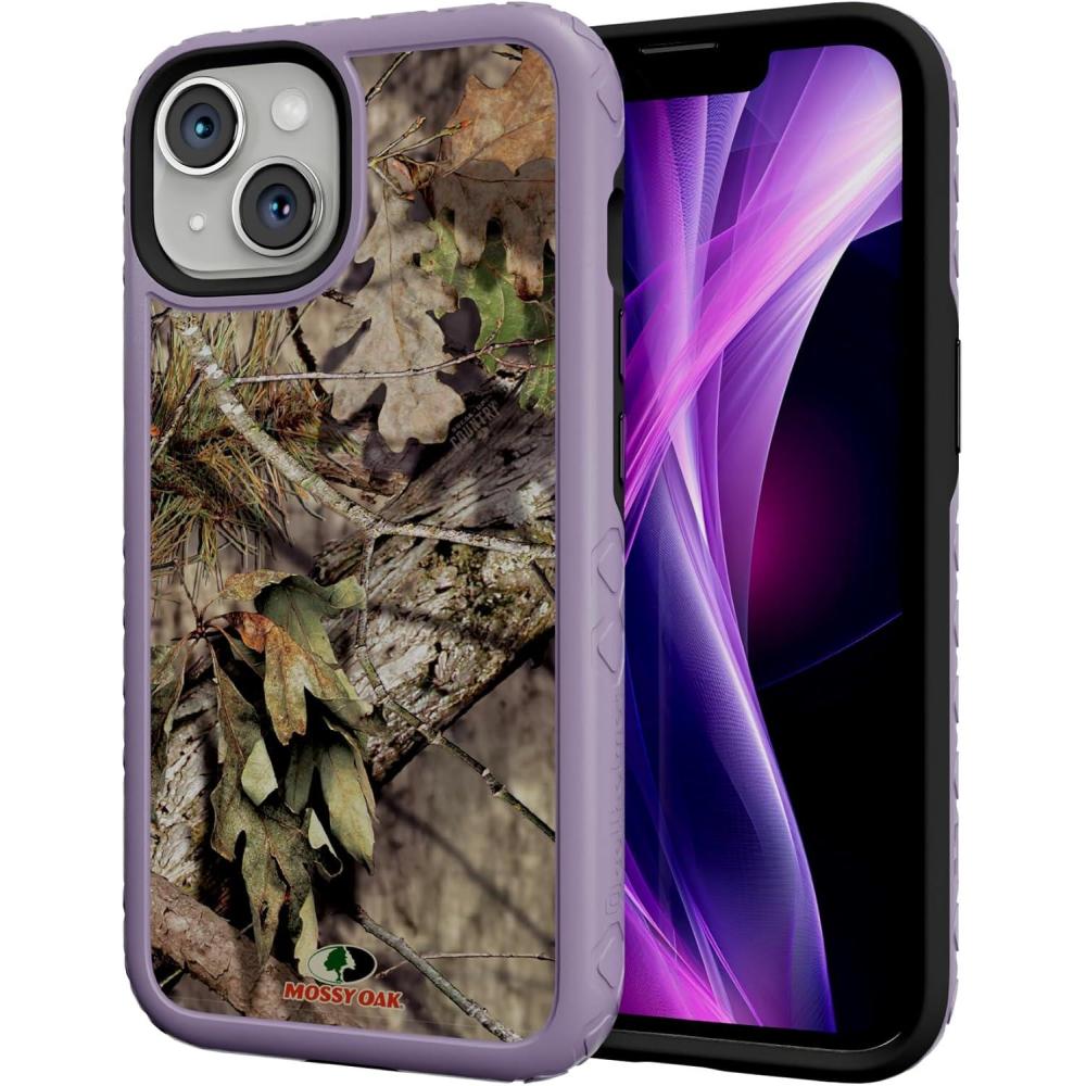 imagecellhelmet Fortitude Case for iPhone 14 Pro Max  MagSafe Compatible  Dual Protection  Drop Test Certified  Shockproof Durable iPhone 14 Pro Max Mossy Oak Case  Bottomland in Onyx BlackBreakup Country  Lilac Blossom Purple