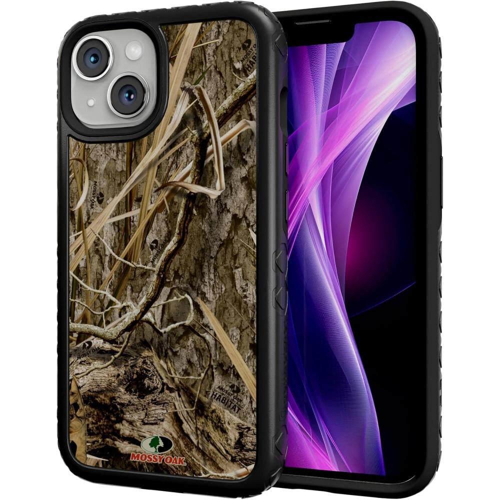 imagecellhelmet Fortitude Case for iPhone 14 Pro Max MagSafe Compatible Dual Protection Drop Test Certified Shockproof Durable iPhone 14 Pro Max Mossy Oak Case Bottomland in Onyx BlackShadow Grass Onyx Black