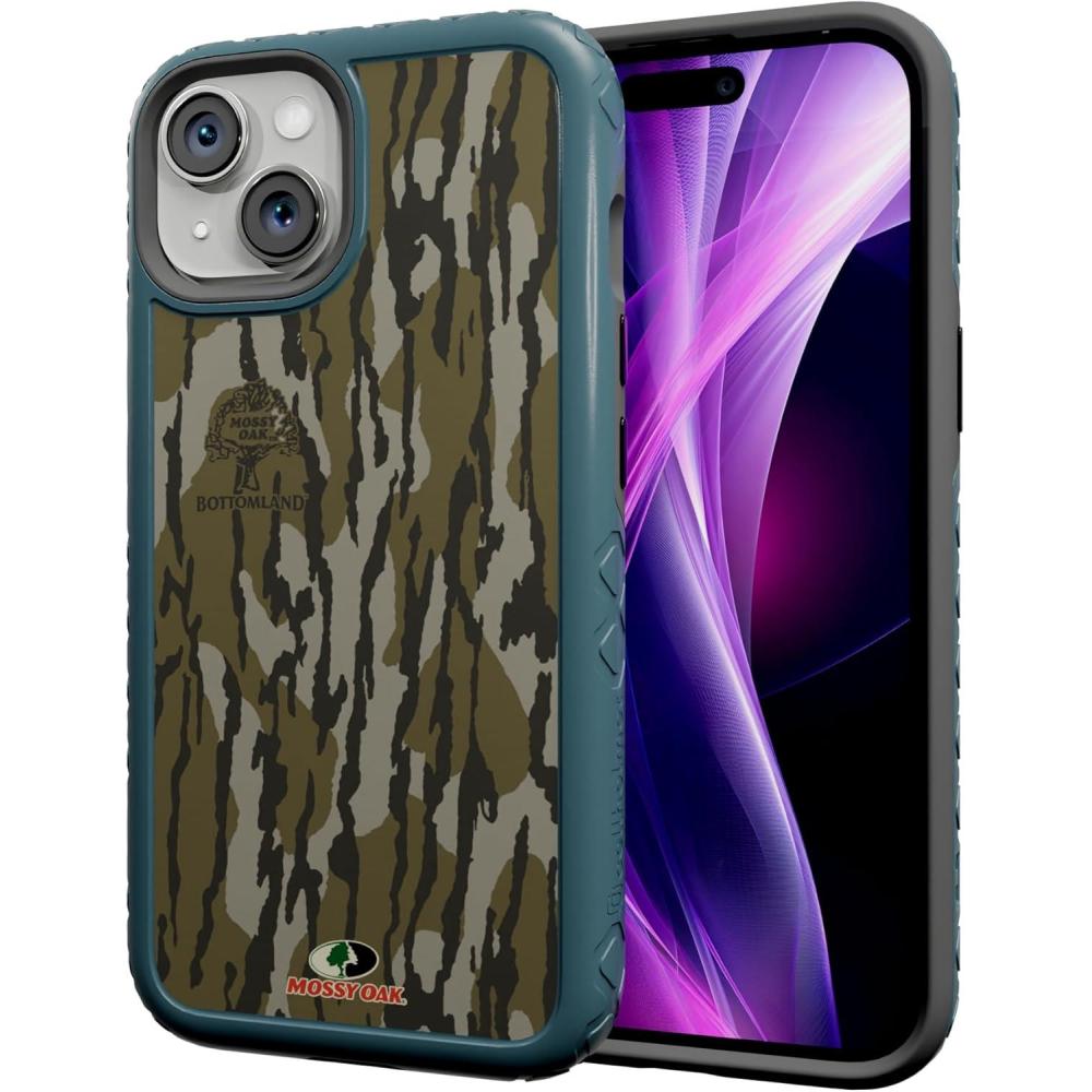 imagecellhelmet Fortitude Case for iPhone 14 Pro Max MagSafe Compatible Dual Protection Drop Test Certified Shockproof Durable iPhone 14 Pro Max Mossy Oak Case Bottomland in Onyx BlackBottomland Orig Deep Sea Blue