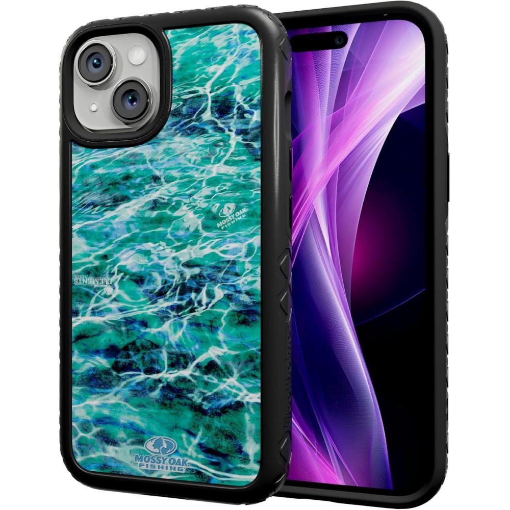 imagecellhelmet Fortitude Case for iPhone 14 Pro Max MagSafe Compatible Dual Protection Drop Test Certified Shockproof Durable iPhone 14 Pro Max Mossy Oak Case Bottomland in Onyx BlackAgua Seafoam Onyx Black