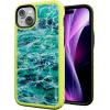cellhelmet Fortitude Case for iPhone 14 Pro Max | MagSafe Compatible | Dual Protection | Drop Test Certified | Shockproof Durable iPhone 14 Pro Max Mossy Oak Case | Bottomland in Onyx Black(Agua Seafoam | Electric Lime)