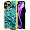 cellhelmet Fortitude Case for iPhone 14 Pro Max | MagSafe Compatible | Dual Protection | Drop Test Certified | Shockproof Durable iPhone 14 Pro Max Mossy Oak Case | Bottomland in Onyx Black(Agua Seafoam | Electric Lime)