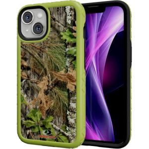 cellhelmet Fortitude Case for iPhone 14 Pro Max | MagSafe Compatible | Dual Protection | Drop Test Certified | Shockproof Durable iPhone 14 Pro Max Mossy Oak Case | Bottomland in Onyx Black(Obsession | Electric Lime)